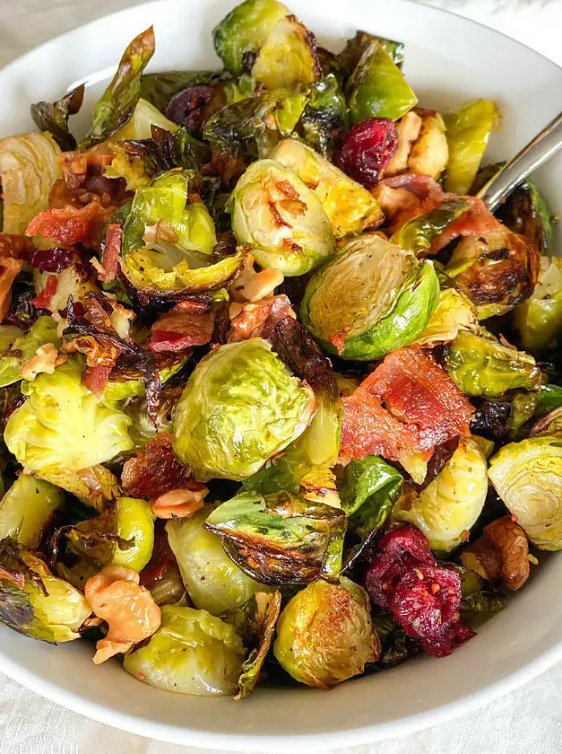 Roasted Brussel Sprout Salad with Cranberries