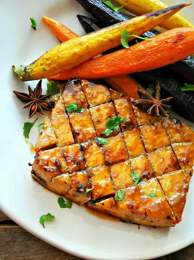 Vegan Brown Sugar Glazed Tofu