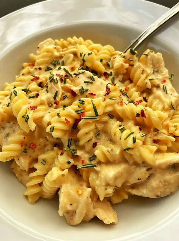 Crock Pot Garlic Parmesan Chicken Pasta