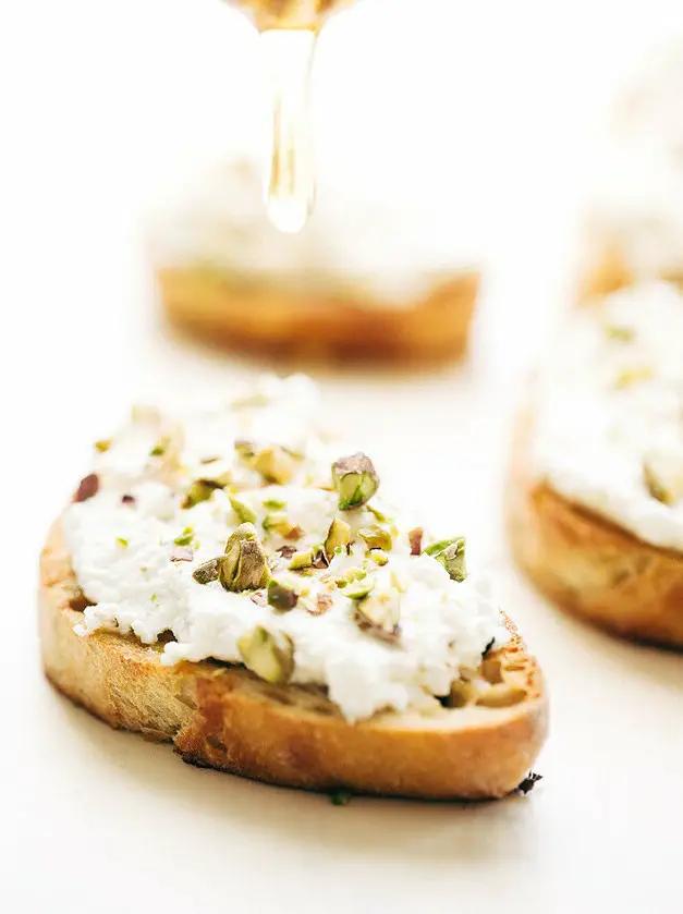 Ricotta Toasts with Pistachios and Honey