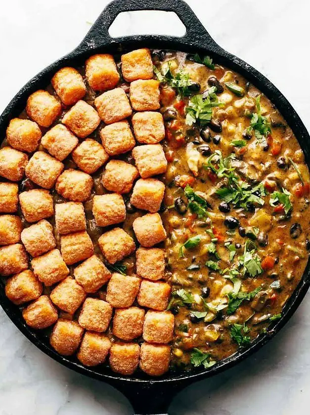 Southwest Sweet Potato Tater Tot Hotdish