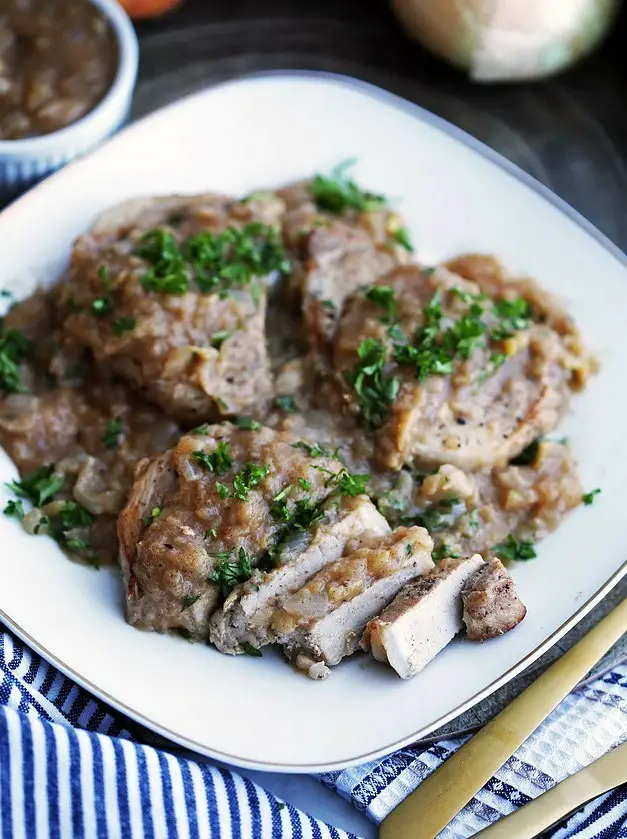 Instant Pot Pork Chops with Onion-Apple Sauce