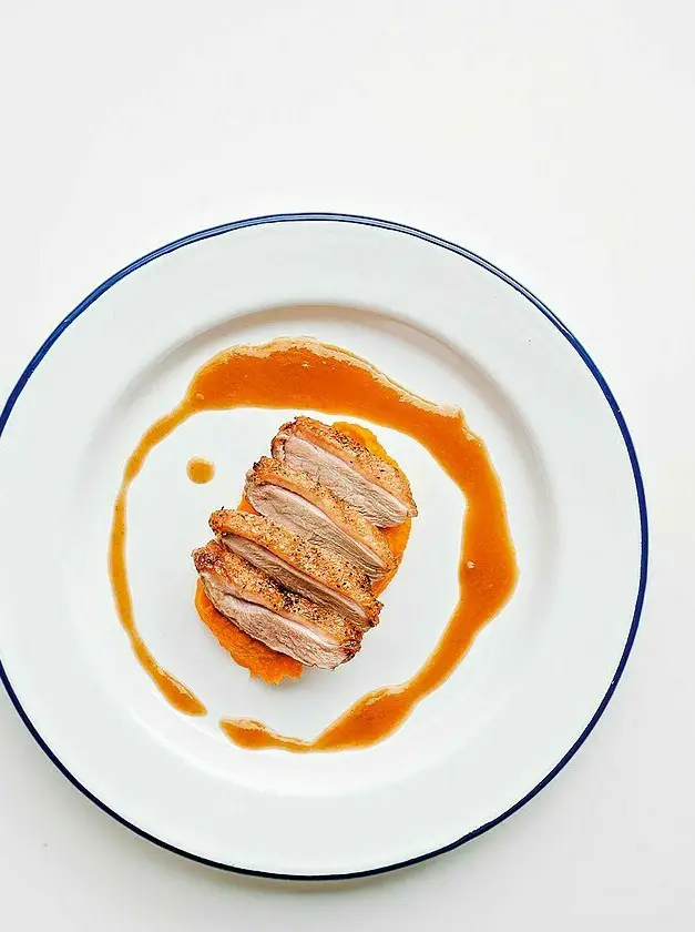 Duck Breast with Maple Bourbon Sauce and Sriracha Carrots