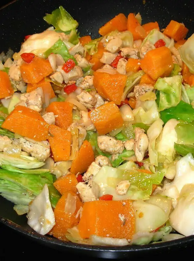 Cabbage Sweet Potato Stir Fry