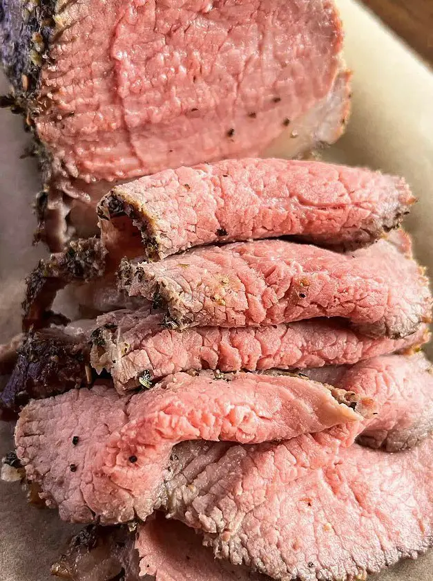 Garlic Herb Crusted Eye of Round Roast Beef