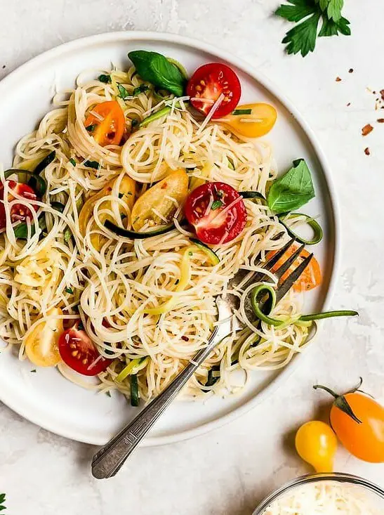 Angel Hair with Zucchini and Tomatoes