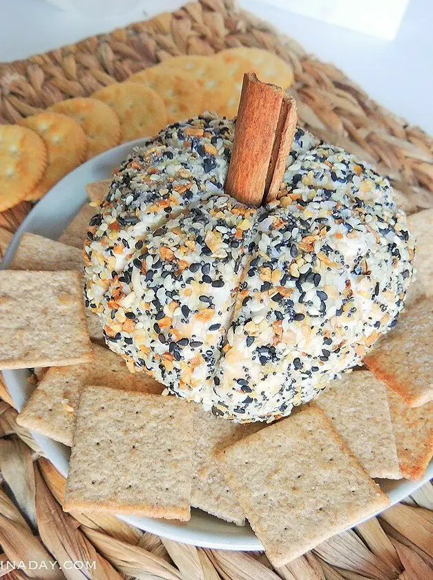 Everything Bagel Pumpkin Cheeseball