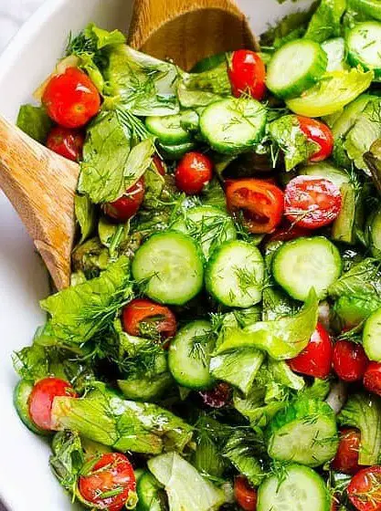 Tomato Cucumber Lettuce Salad