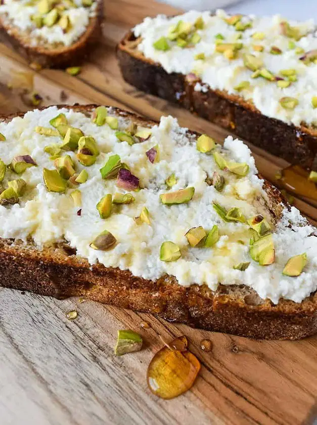 Honey Ricotta Toast with Pistachios