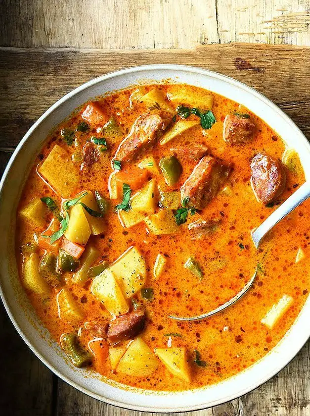 Spanish Potato Soup with Chorizo