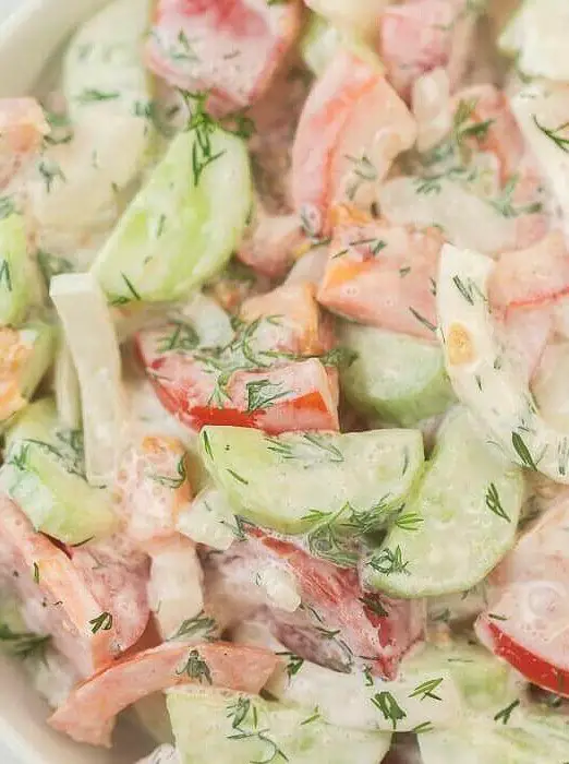 Creamy Cucumber Tomato Salad