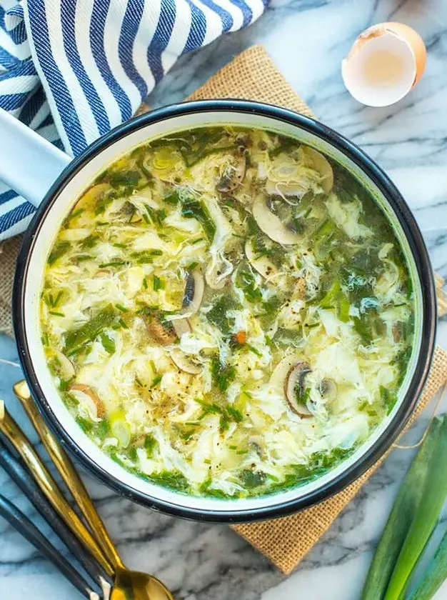 Ginger and Spring Onion Egg Drop Soup