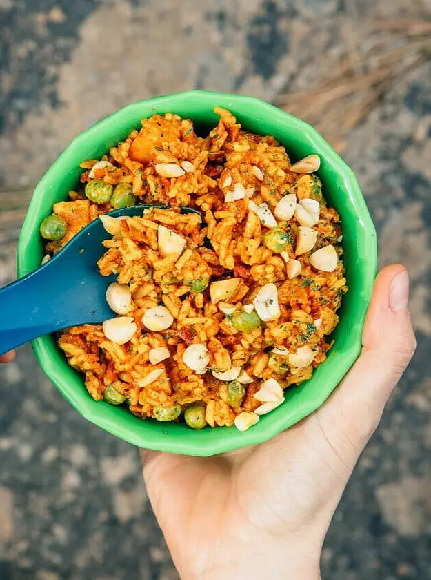 Thai Red Curry Rice with Peanut Coconut Sauce