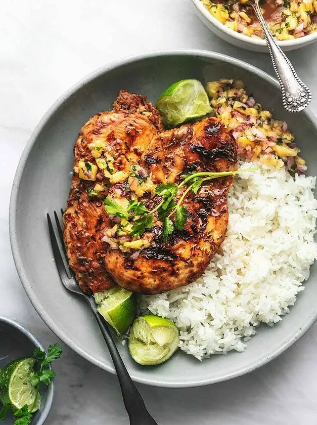 Caribbean Jerk Chicken with Pineapple Salsa