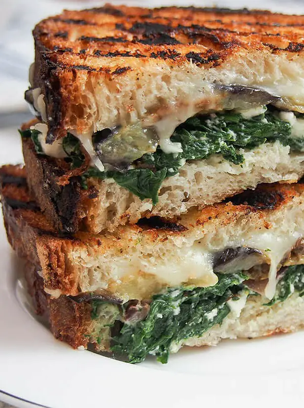 Eggplant Spinach Grilled Cheese Sandwich