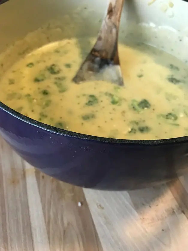 Dutch Oven Broccoli Cheese Chowder