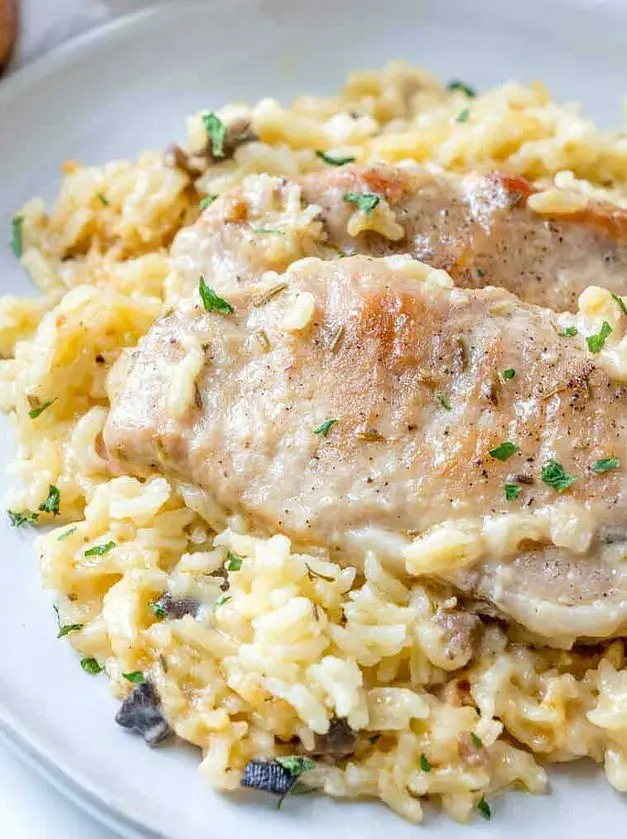 Baked Pork Chops & Rice