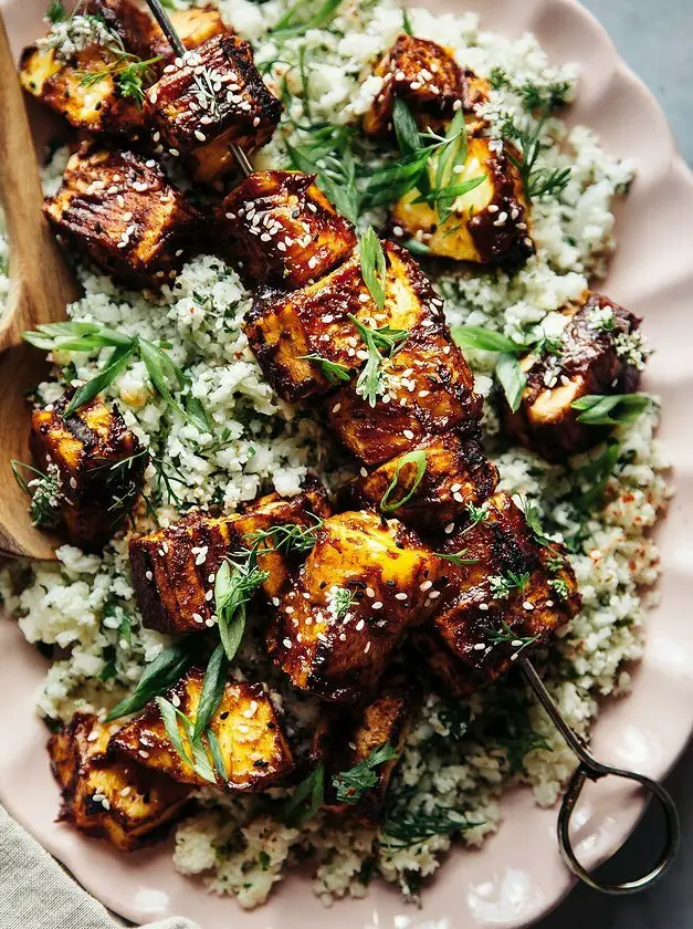 Sweet and Spicy Grilled Tofu