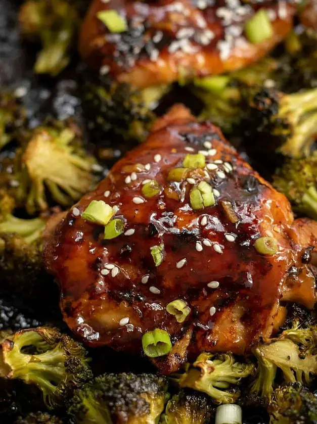 Sheet Pan Asian Chicken Thighs with Broccoli