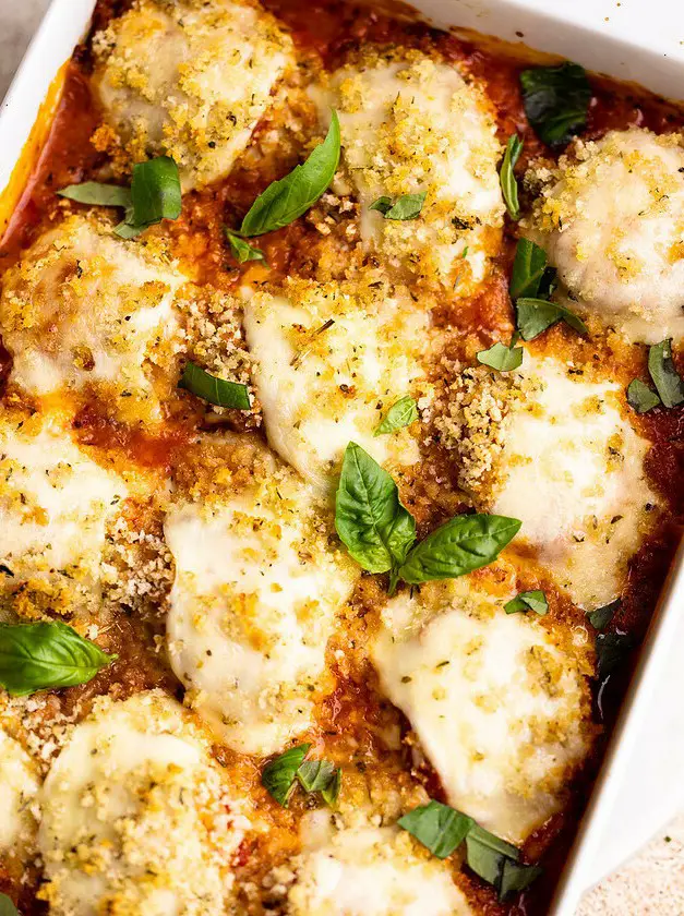 Chicken Parm Meatball Bake