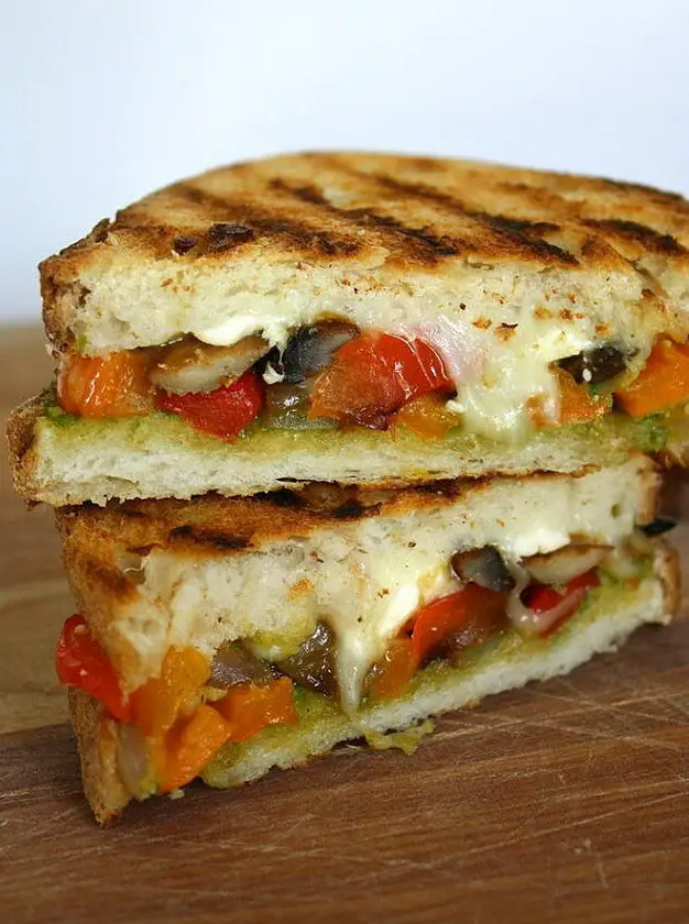 Roasted Vegetable Panini with Pesto