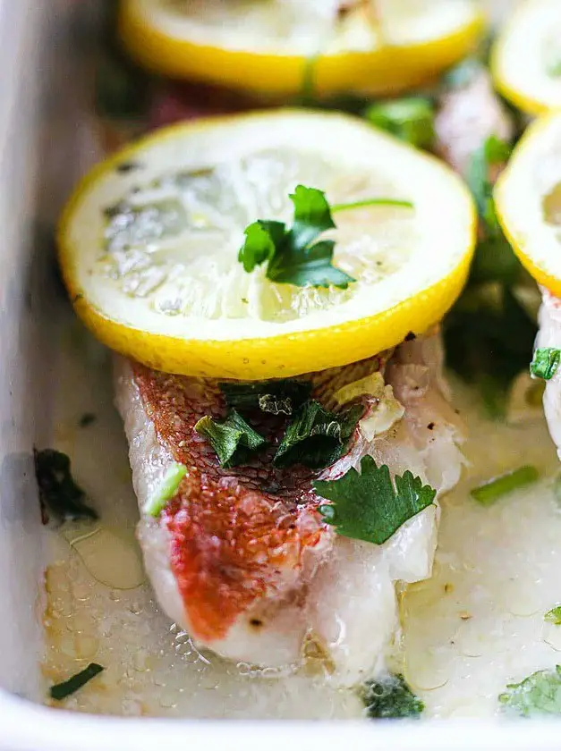 Baked Ocean Perch with Lemon