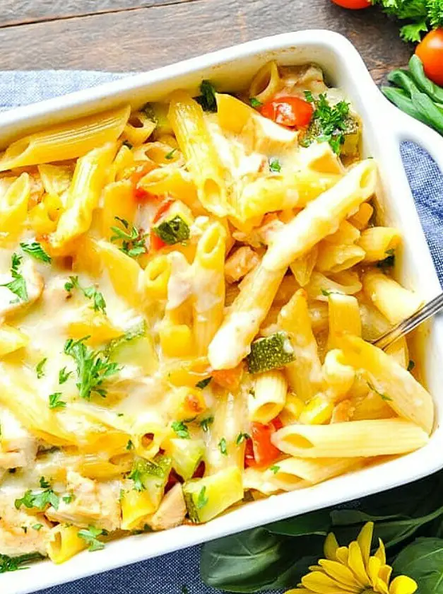 Dump and Bake Summer Pasta