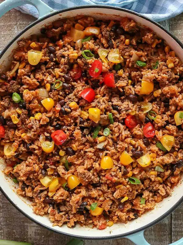 One-Pan Ground Beef and Rice