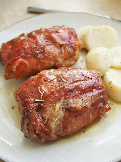 Prosciutto Wrapped Chicken Thighs