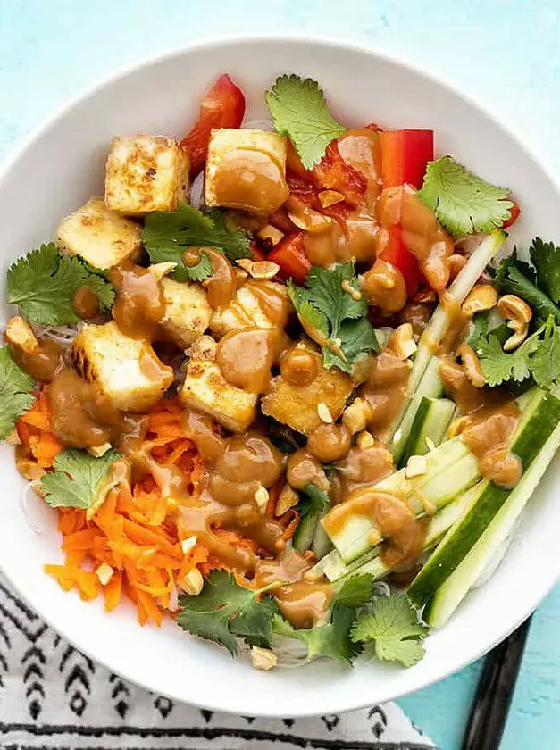 Peanut Tofu Noodle Bowls