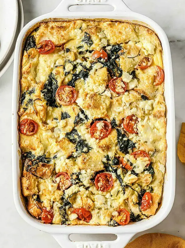 Tomato Spinach Strata