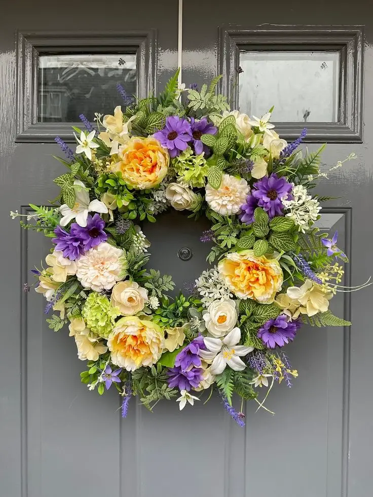 LAVENDER AND DAISIES WREATH