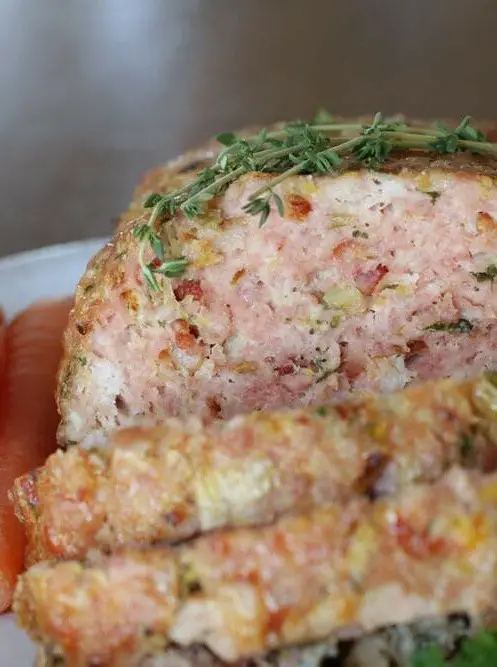 Pork Meatloaf with Bacon, Thyme and Leeks