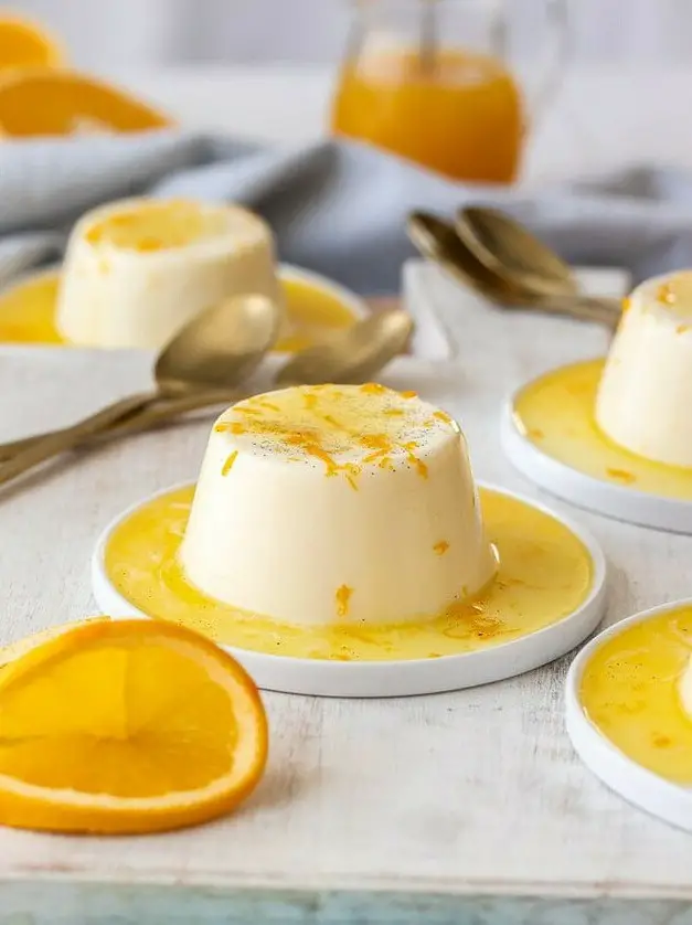 Vanilla Panna Cotta with Orange Syrup