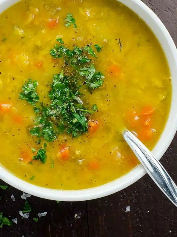 Vegan Split Pea Soup with Turmeric