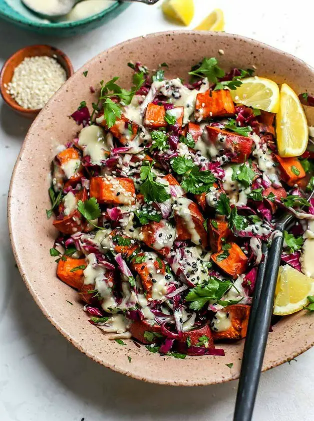 Sesame Sweet Potato and Radicchio Salad