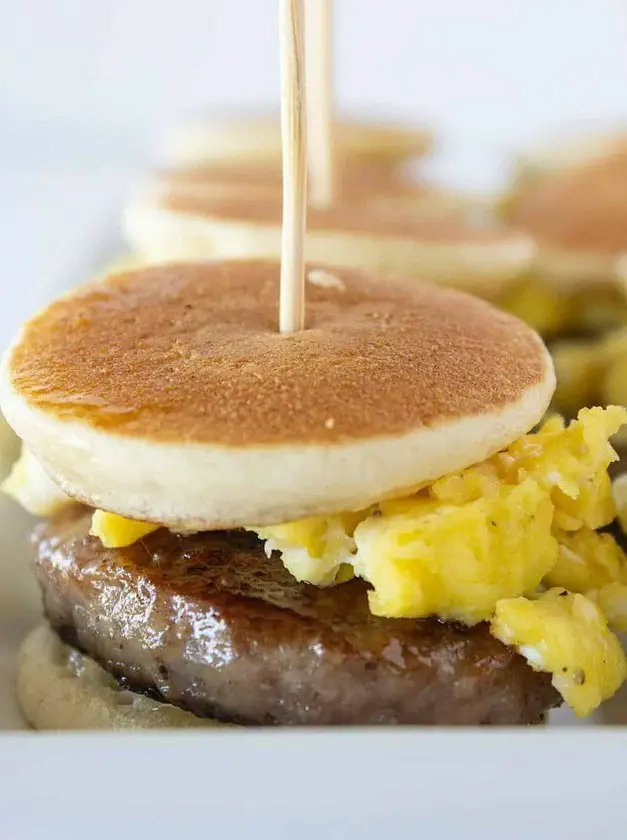 Pancake Sausage and Egg Sliders