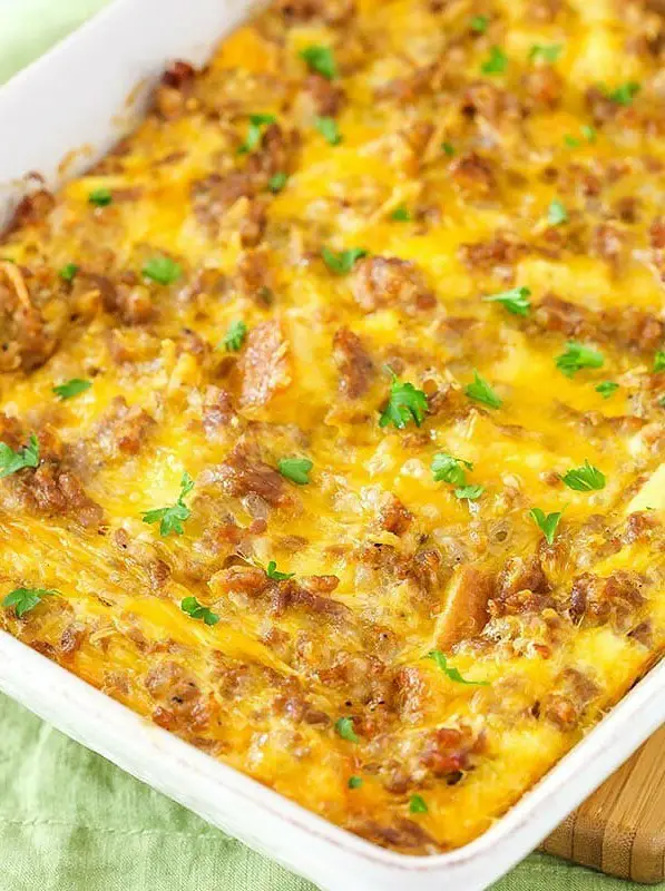 Overnight Sausage and Egg Breakfast Casserole