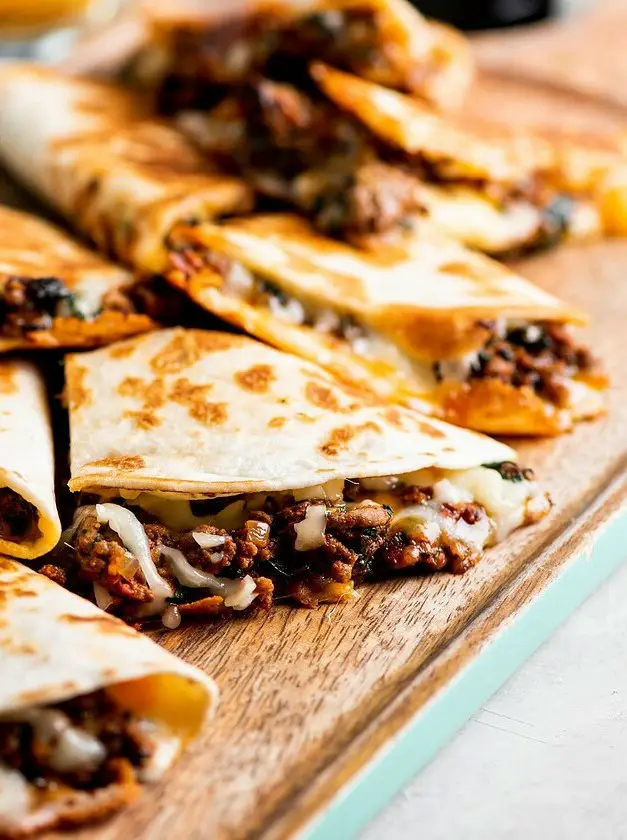 Cheesy Ground Beef Quesadillas