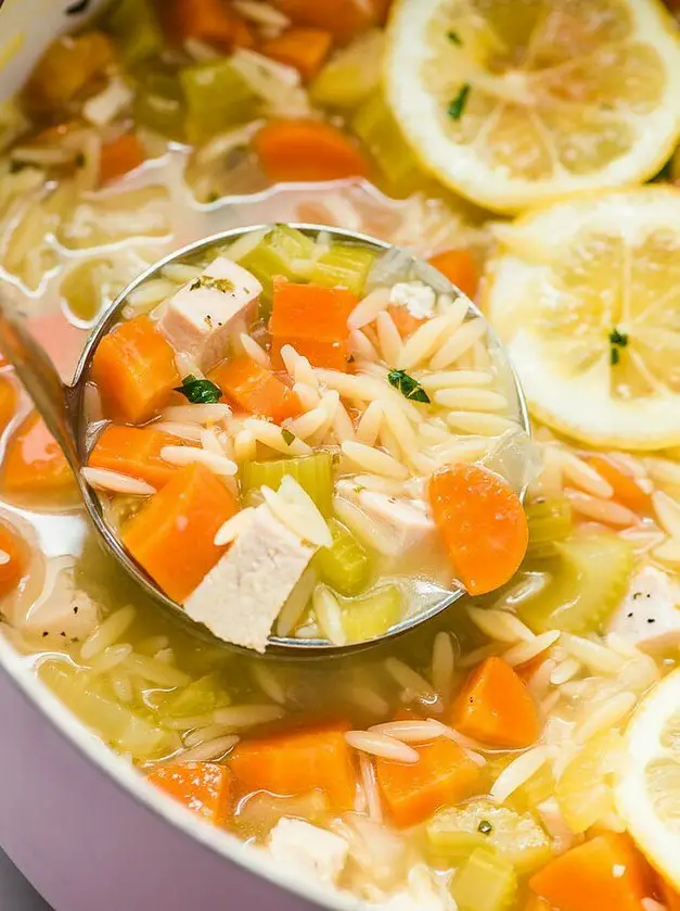 Lemon Chicken Orzo Soup