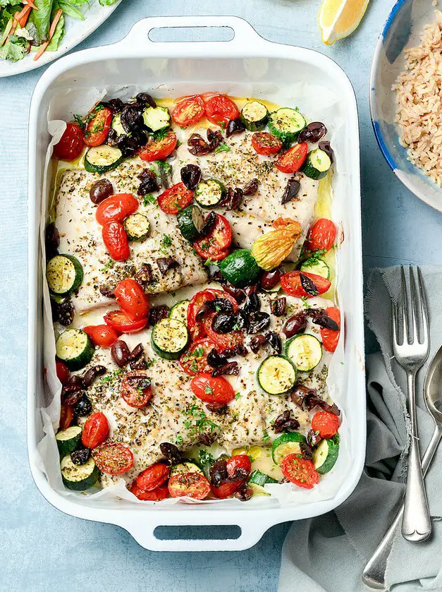 Mediterranean Fish Tray Bake