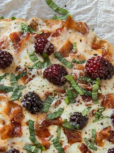 Blackberry Basil Bacon Grilled Pizza