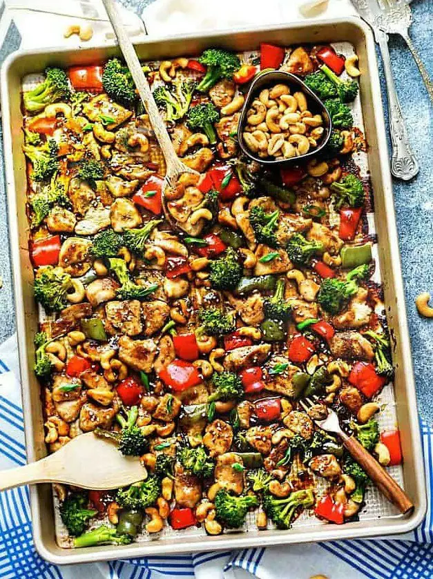 Sheet Pan Cashew Chicken