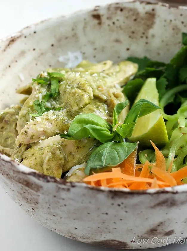 Coconut Basil Chicken Shirataki Noodle Bowl