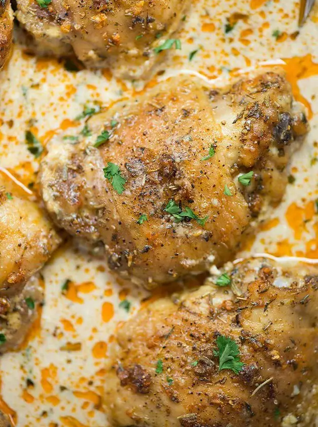 Baked Creamy Chicken Thighs