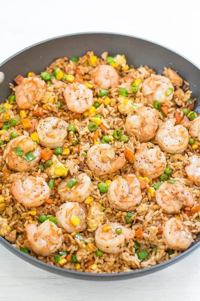 30-Minute Shrimp, Peas & Rice