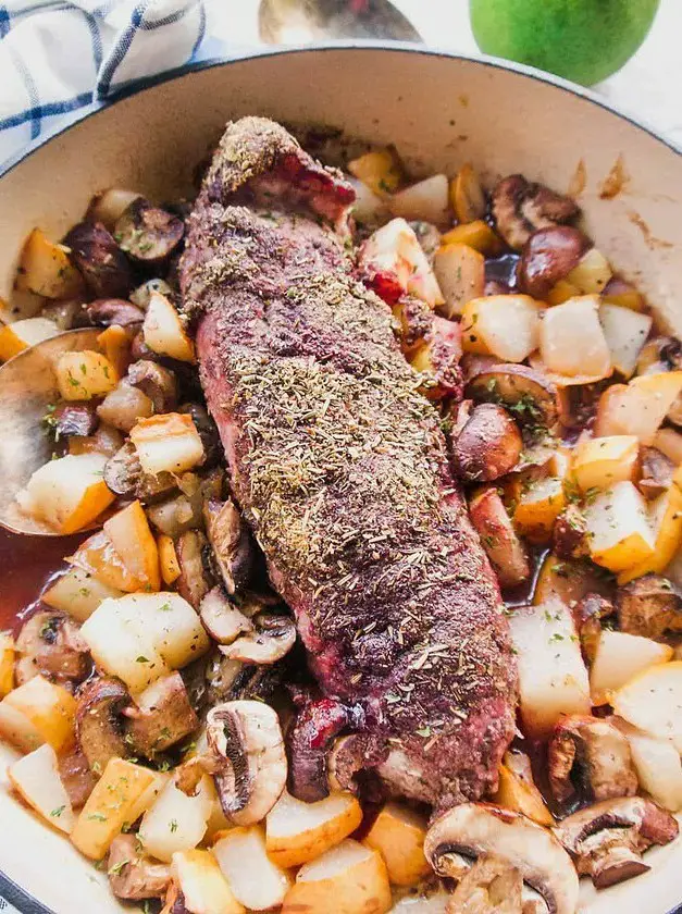 Baked Dutch Oven Pork Loin with Jam and Spices