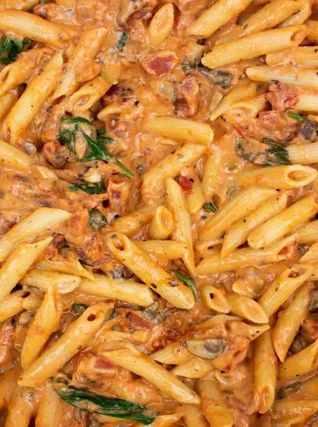 Penne Rosa with Parmesan Crusted Chicken