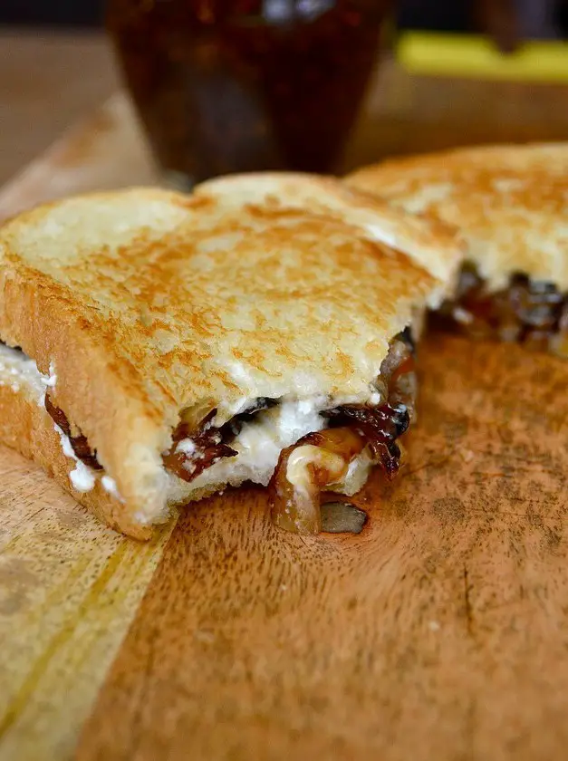 Goat Cheese,Caramelized Onion and Fig Jam Grilled Cheese