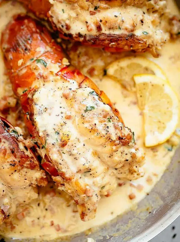 Creamy Bacon Lobster Tails